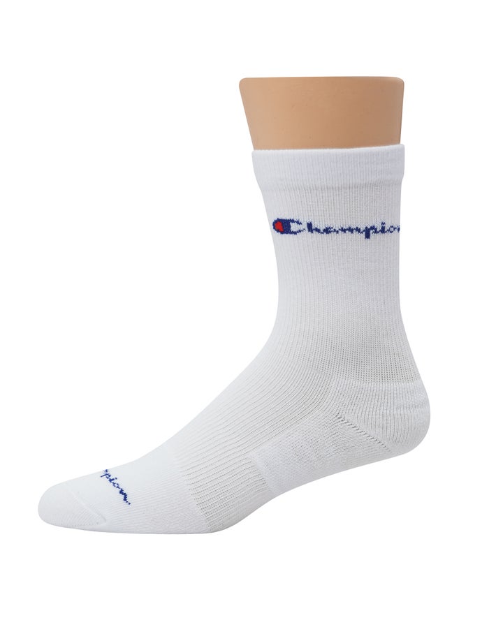 Champion Herre Sokker Hvide - Compression Mid-Crew 3-Pairs - Danmark PUZ-549720